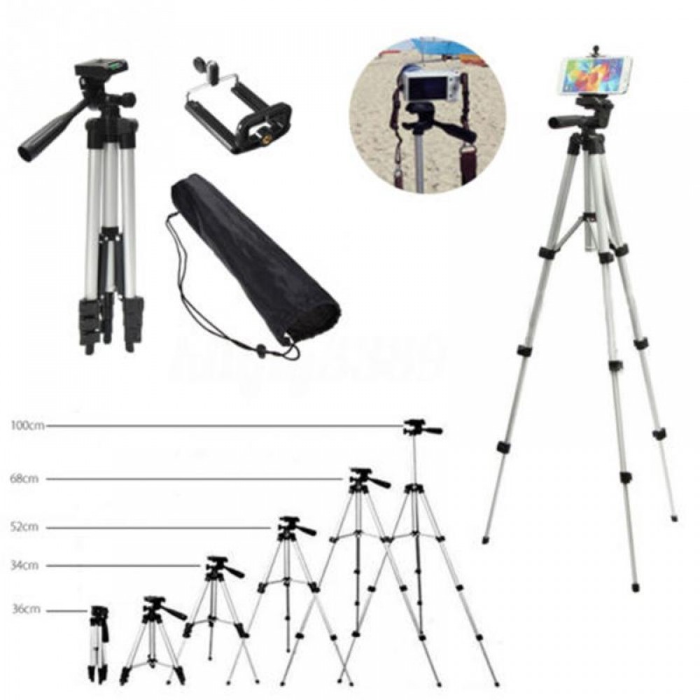 Aluminum Professional Telescopic Camera Tripod Stand Holder For Digital Camera Camcorder Tripod For iPhone Samsung Smart Phone