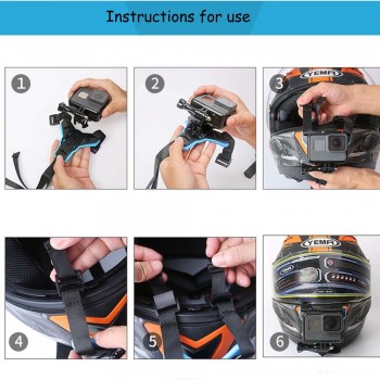 Full Face Helmet Chin Mount Holder for GoPro Hero 6 5 SJCAM Motorcycle Helmet Chin Stand Camera Accessories for Go Pro Hero 5