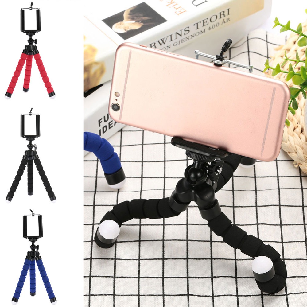 Lensoul Mini Flexible Sponge Octopus Tripod For iPhone For Xiaomi Smartphone Tripod For Gopro Camera Accessory With Phone Clip
