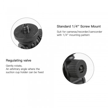 SHOOT Mini Action Camera Suction Cup for GoPro Hero 7 5 6 4 Sony SJCAM SJ7 Yi 4K H9 Go Pro 7 Mount Window Glass Sucker Accessory