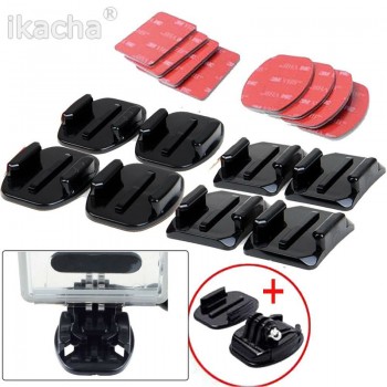 New Arrival For GoPro HERO 4 Accessories Flat, 8 pcs Flat Curved Adhesive Mount Helmet Accessories For Gopro Hero