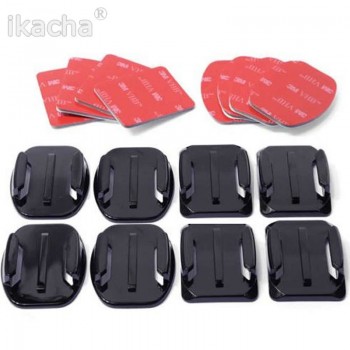 New Arrival For GoPro HERO 4 Accessories Flat, 8 pcs Flat Curved Adhesive Mount Helmet Accessories For Gopro Hero