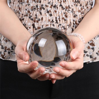 50/60/70/80/90/100/110mm Photography Crystal Lens Ball Asian Quartz Clear Magic Glass Ball w/ Portable Bag for Photo Shooting