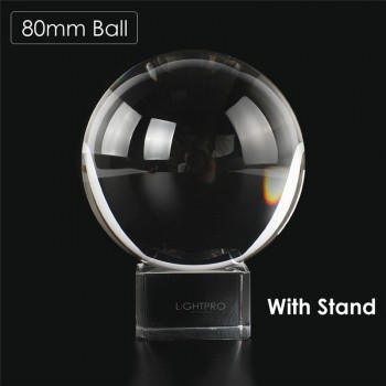 50/60/70/80/90/100/110mm Photography Crystal Lens Ball Asian Quartz Clear Magic Glass Ball w/ Portable Bag for Photo Shooting