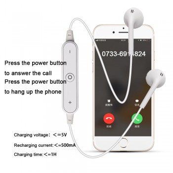 S6 Wireless Headphone Bluetooth Earphone Headphone For Phone Neckband sport earphone Auriculare CSR Bluetooth
