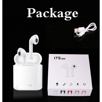 i7 i7s TWS Wireless Bluetooth Earphones  In-Ear Music Earbuds Set  Stereo Headset for iphone X 6 7 8 Samsung Xiaomi Retail Box