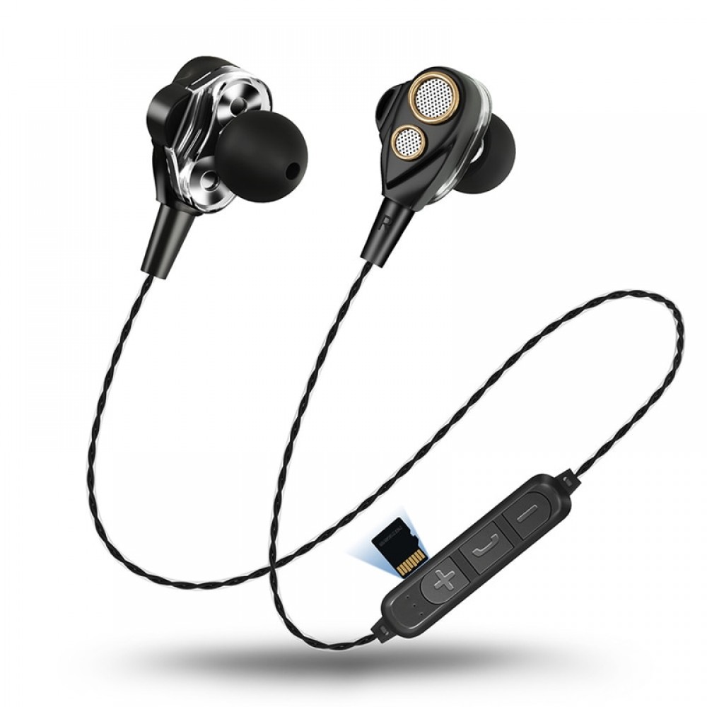 Four Speakers 6D Surround Sound  Bluetooth Earphones With TF Card Stereo Bass Sport Wireless Headphone For Mobile Phone