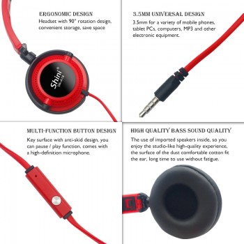 Headphones with Mic Earphones 3.5mm AUX Foldable Portable Gaming Headset For Phones MP4 Computer PC Music fone de ouvido