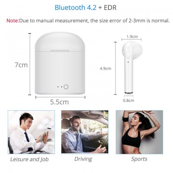 i7s TWS Bluetooth Earphones Ture Wireless Headset Stereo cordless earphone Sport Earbuds With Mic For Phones iphone Newest