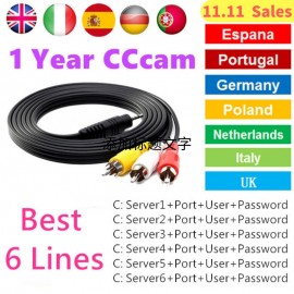 HD cccam Cline for 1 year Europe Free Satellite ccam Account Share Sever Italy/Spain/Dutch/Germany IKS 1year TV Paypal 6 Cable