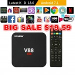 SCISHION V88 Android TV Box Latest KD 18.0 Android 7.1 OS 1GB RAM 8GB RK3229 Quad Core 1080P WiFi HDMI Smart TV BOX Media Player