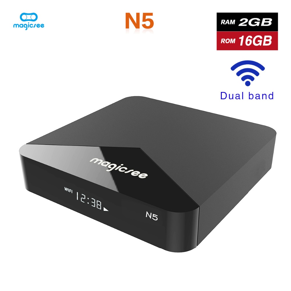 Magicsee N5 Android 7.1 TV BOX  Amlogic S905X Quad-core 4K Resolution 2GB RAM 16GB ROM 2.4G 5G WiFi  Set Top Box
