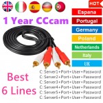 1 Year CCcams for Satellite Receiver 6 Clines Europe FULL HD DVB-S2 Server Support Spain Italy German.ect Cccams via USB dongle