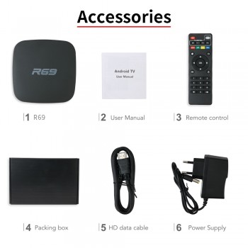 Wechip R69 Smart Android 7.1 TV Box 1GB 8GB Allwinner H3 Quad-Core 2.4G Wifi Set Top Box 1080P HD Support 3D movie Media player