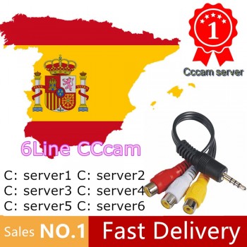 HD DVB-S2 6 lines CCcams Clines for 1 Year Europe support Satellite TV Receiver GTmedia V8 Nova V7S V9 Freesat V7 Ccam Italy