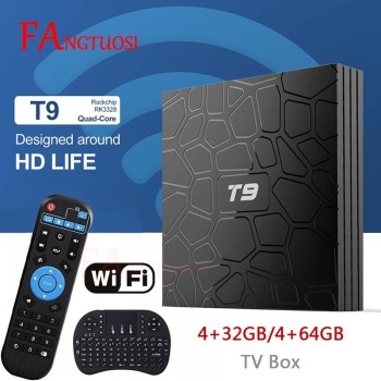 FANGTUOSI T9 TV Box Android 8.1 4GB 32GB 64GB Smart TV  Rockchip RK3328 1080P H.265 4K Google Play Netflix Youtube media player