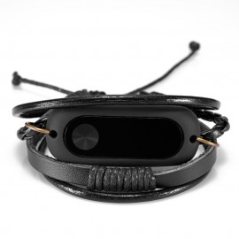 Wrist Bracelet For Xiaomi Mi Band 2 Smart Wristband Black New Fashion Leather Bracelet Strap Replacement Drop Shipping  l1030#2