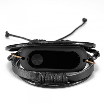 Wrist Bracelet For Xiaomi Mi Band 2 Smart Wristband Black New Fashion Leather Bracelet Strap Replacement Drop Shipping  l1030#2