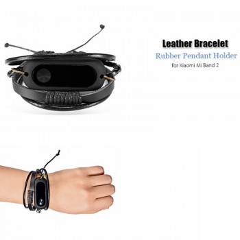 Wrist Bracelet For Xiaomi Mi Band 2 Smart Wristband Black New Fashion Leather Bracelet Strap Replacement Drop Shipping  l1030#2