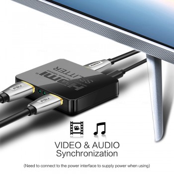 HDCP 4K HDMI Splitter Full HD 1080p Video HDMI Switch Switcher 1X2 Split 1 in 2 Out Amplifier Dual Display For HDTV DVD PS3 Xbox