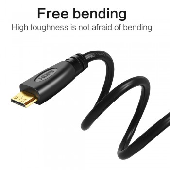 1M,1.5m,2M,3M High speed Gold Plated HDMI TO MINI HDMI Plug Male-Male HDMI Cable 1.4 Version 1080p 3D for TABLETS DVD