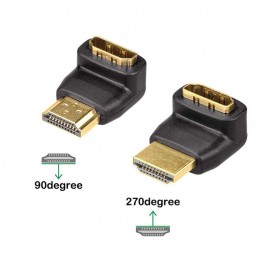 HDMI Cable Adapter Converters 270/90 Degree Angle HDMI Male to HDMI Female for 1080P HDTV Cable Adaptor Converter Extender