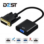 DZLST DVI Male to VGA Female Video Converter Adapter DVI 24+1 25 Pin DVI-D to VGA Adapter Cable for TV PS3 PS4 PC Display 1080P
