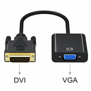 DZLST DVI Male to VGA Female Video Converter Adapter DVI 24+1 25 Pin DVI-D to VGA Adapter Cable for TV PS3 PS4 PC Display 1080P