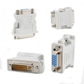 24+1 pin VGA Adapters Alloy+Plastic DVI-D Male To 15 Pin VGA Female Adapter Video Converter Fit For PC Laptop