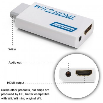 Wii to HDMI Converter Support FullHD 720P 1080P 3.5mm Audio Wii2HDMI Adapter for HDTV Wii Converter