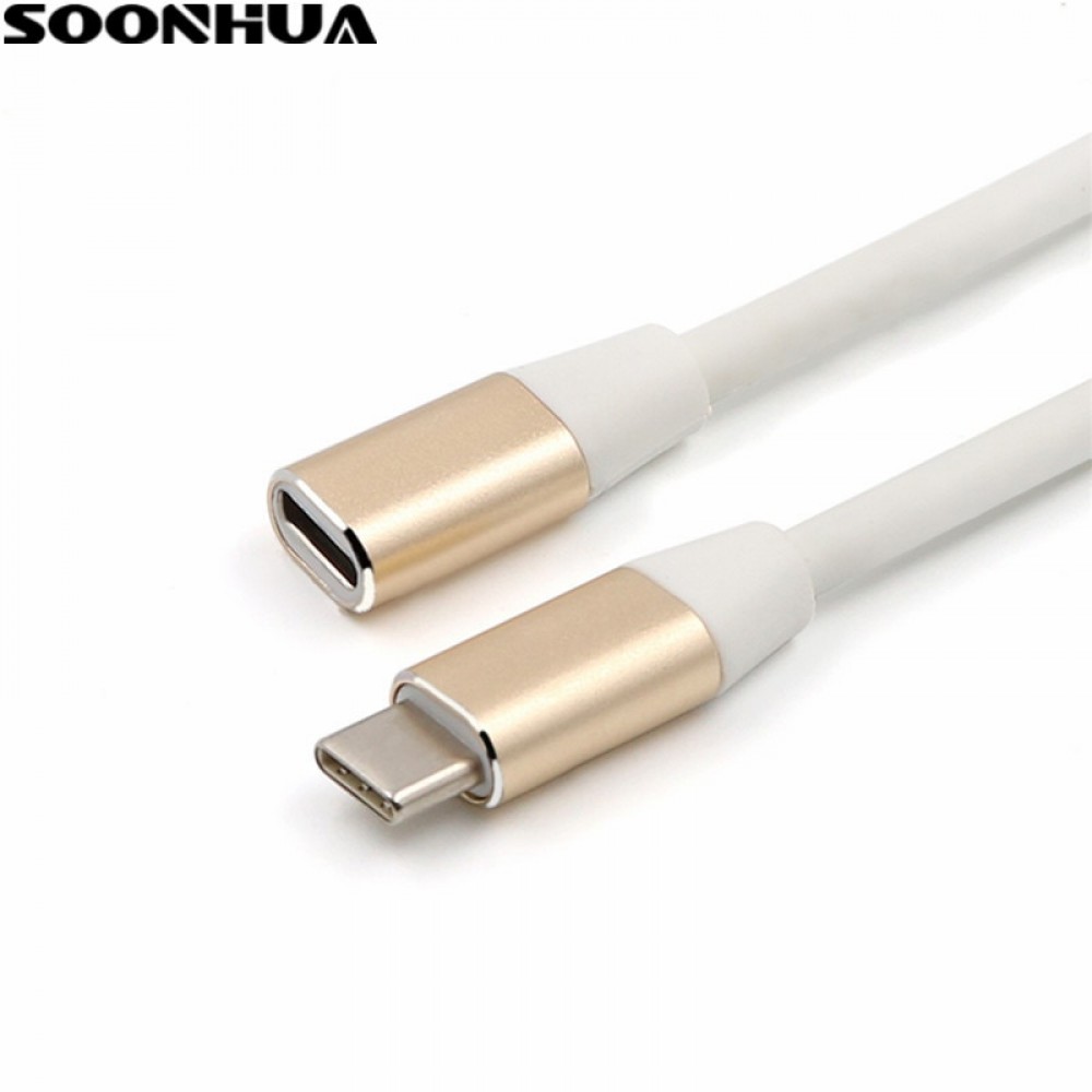 SOONHUA 1M USB Type C Extension Cable USB 3.1 Data Video Cable USB-C Male to Female Extending Wire Extender Cord Connector