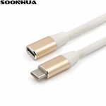 SOONHUA 1M USB Type C Extension Cable USB 3.1 Data Video Cable USB-C Male to Female Extending Wire Extender Cord Connector