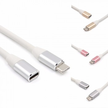 SOONHUA 1M USB Type C Extension Cable USB 3.1 Data Video Cable USB-C Male to Female Extending Wire Extender Cord Connector