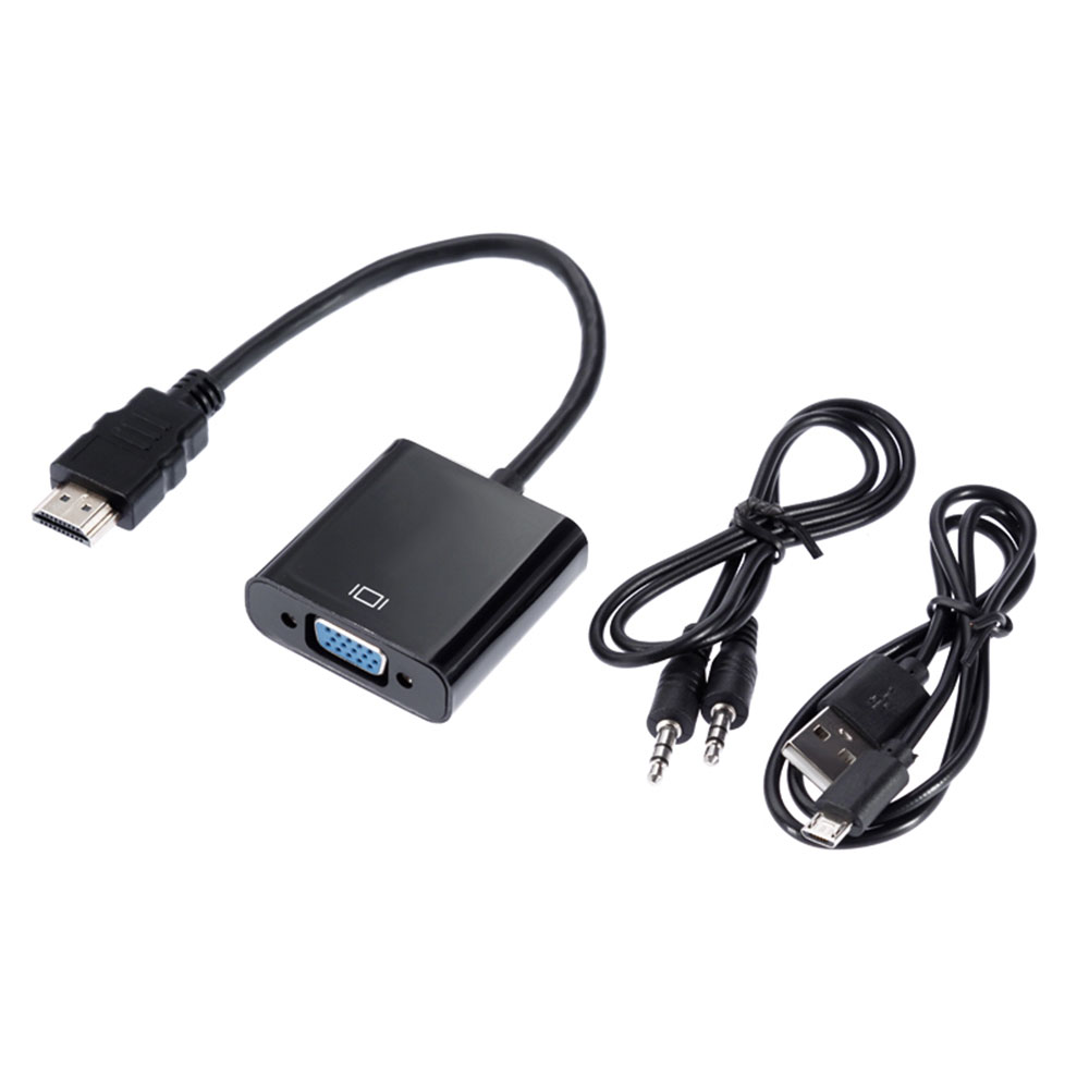 YIKIXI HDMI to VGA Adapter Male To Famale Converter Adapter 1080P Digital to Analog Video Audio For PC Laptop Tablet