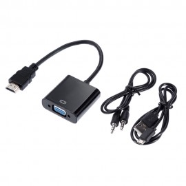 YIKIXI HDMI to VGA Adapter Male To Famale Converter Adapter 1080P Digital to Analog Video Audio For PC Laptop Tablet