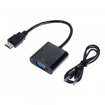 YIKIXI HDMI to VGA Adapter Male To Famale Converter Adapter 1080P Digital to Analog Video Audio For PC Laptop Tablet
