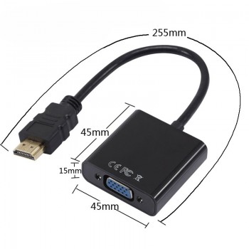 YIKIXI HDMI to VGA Adapter Male To Famale Converter Adapter 1080P Digital to Analog Video Audio For PC Laptop Tablet