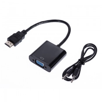 YIKIXI HDMI to VGA Adapter Male To Famale Converter Adapter 1080P Digital to Analog Video Audio For PC Laptop Tablet