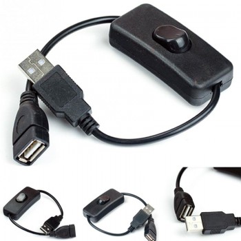 USB cable New 28cm USB 2.0 A Male to A Female Extension Extender Black Cable With Switch ON OFF Cable