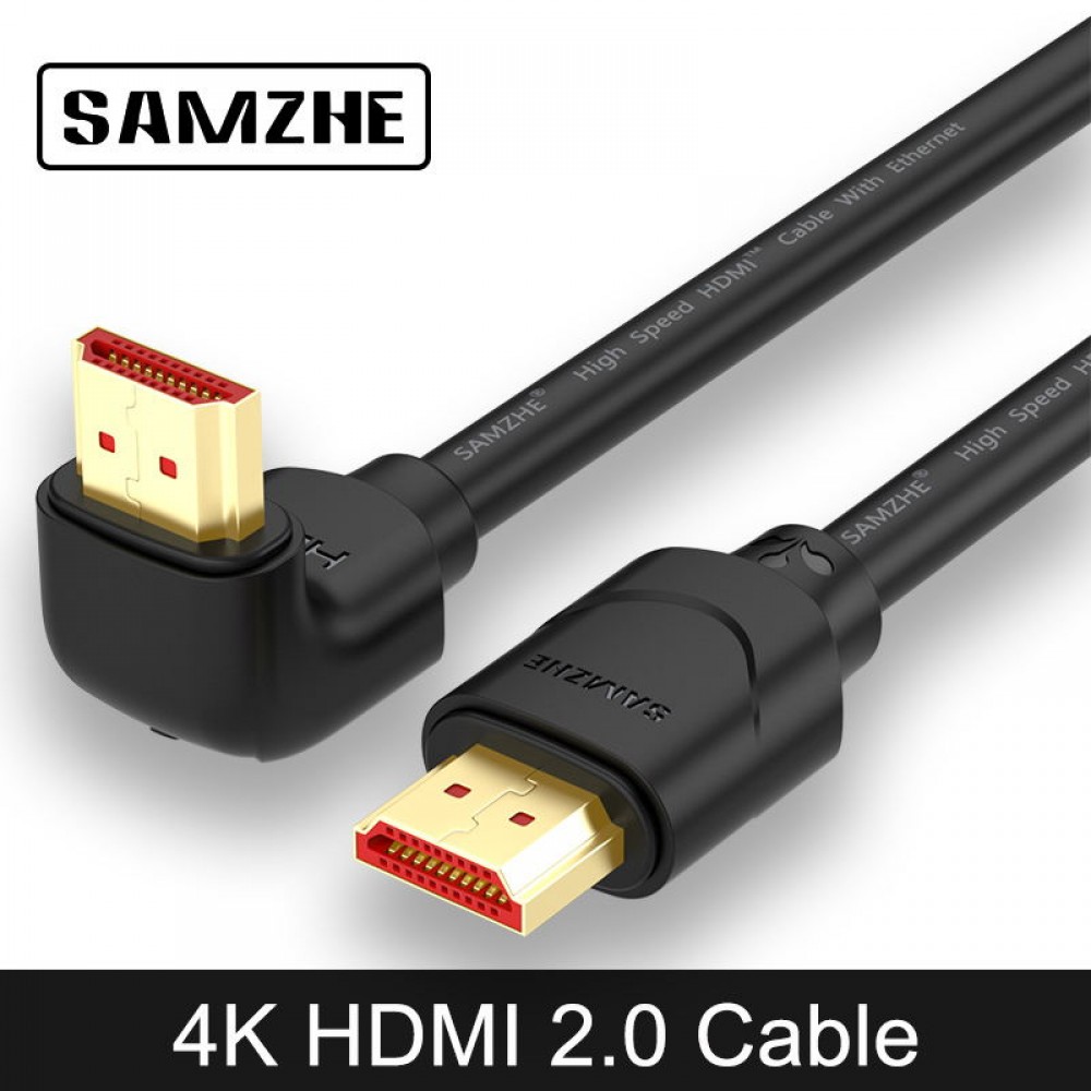 SAMZHE 4K HDMI 2.0 Cable 90/270 Degree Angle HDMI to HDMI Cable 2K*4K 1M 1.5M 2M 3M 5M 1080P 3D for TV PC Projector PS3 PS4