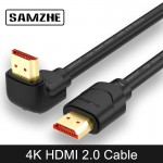 SAMZHE 4K HDMI 2.0 Cable 90/270 Degree Angle HDMI to HDMI Cable 2K*4K 1M 1.5M 2M 3M 5M 1080P 3D for TV PC Projector PS3 PS4
