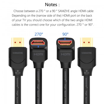 SAMZHE 4K HDMI 2.0 Cable 90/270 Degree Angle HDMI to HDMI Cable 2K*4K 1M 1.5M 2M 3M 5M 1080P 3D for TV PC Projector PS3 PS4