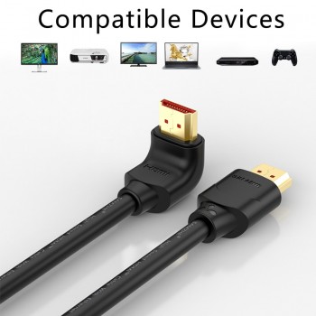 SAMZHE 4K HDMI 2.0 Cable 90/270 Degree Angle HDMI to HDMI Cable 2K*4K 1M 1.5M 2M 3M 5M 1080P 3D for TV PC Projector PS3 PS4