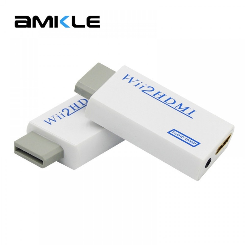 Amkle Wii to HDMI Adapter Converter Support FullHD 720P 1080P 3.5mm Audio Wii2HDMI Adapter for HDTV