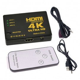 3 Port 4K*2K HDMI Switch Switcher Ultra HD HDMI Splitter IR Remote Control for DVD HDTV Xbox PS3 PS4