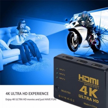 3 Port 4K*2K HDMI Switch Switcher Ultra HD HDMI Splitter IR Remote Control for DVD HDTV Xbox PS3 PS4