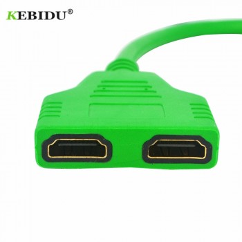Kebidu Male To Dual HDMI 2 Female Cable HDMI Splitter Cable 1 Y Splitter Adapter in HDMI HD LED LCD TV