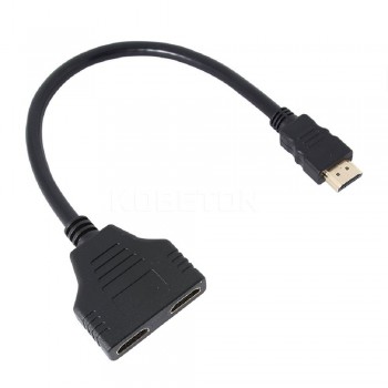 Kebidu Male To Dual HDMI 2 Female Cable HDMI Splitter Cable 1 Y Splitter Adapter in HDMI HD LED LCD TV