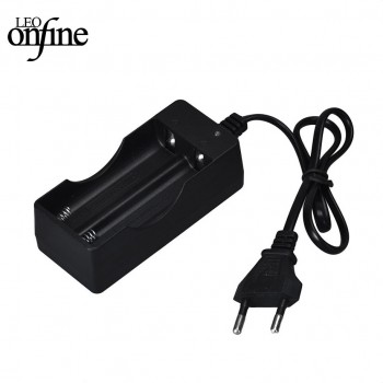 LANDFOX 18650 Battery Charger Black 2 Slots AC 110V 220V Dual For 18650 Charging 3.7V Rechargeable Li-Ion US EU Plug