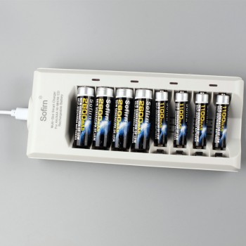 Sofirn 8 Slots AAA AA Battery Chargers LED Light Smart battery Charger NI-MH aa aaa Chargers US EU USB Plug Quick Charger